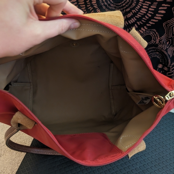Classic Long Handle Red Le Pliage Longchamp Purse - Picture 3 of 3